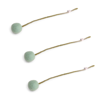 Filzblumen 3er Set - Aquablüte