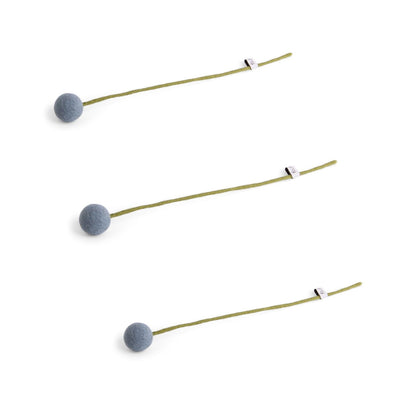 Filzblumen 3er Set - Meeresblaue