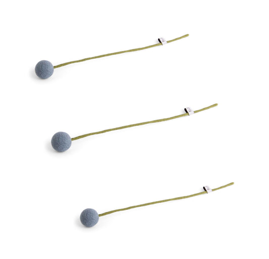 Filzblumen 3er Set - Meeresblaue