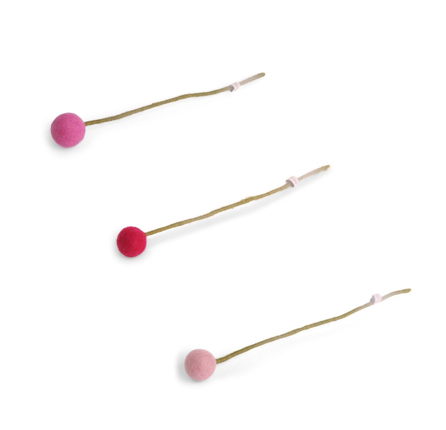 Filzblumen Pink, Leuchtpink und Altrosa 3er Set