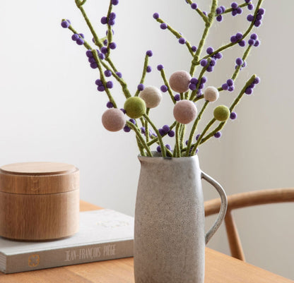 Filzblumen Grün, Dunkelgrün und Mintgrün 3er Set
