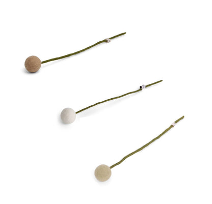 Kugelblumen – Beige, Weiß und Mintgrün – 3er-Set
