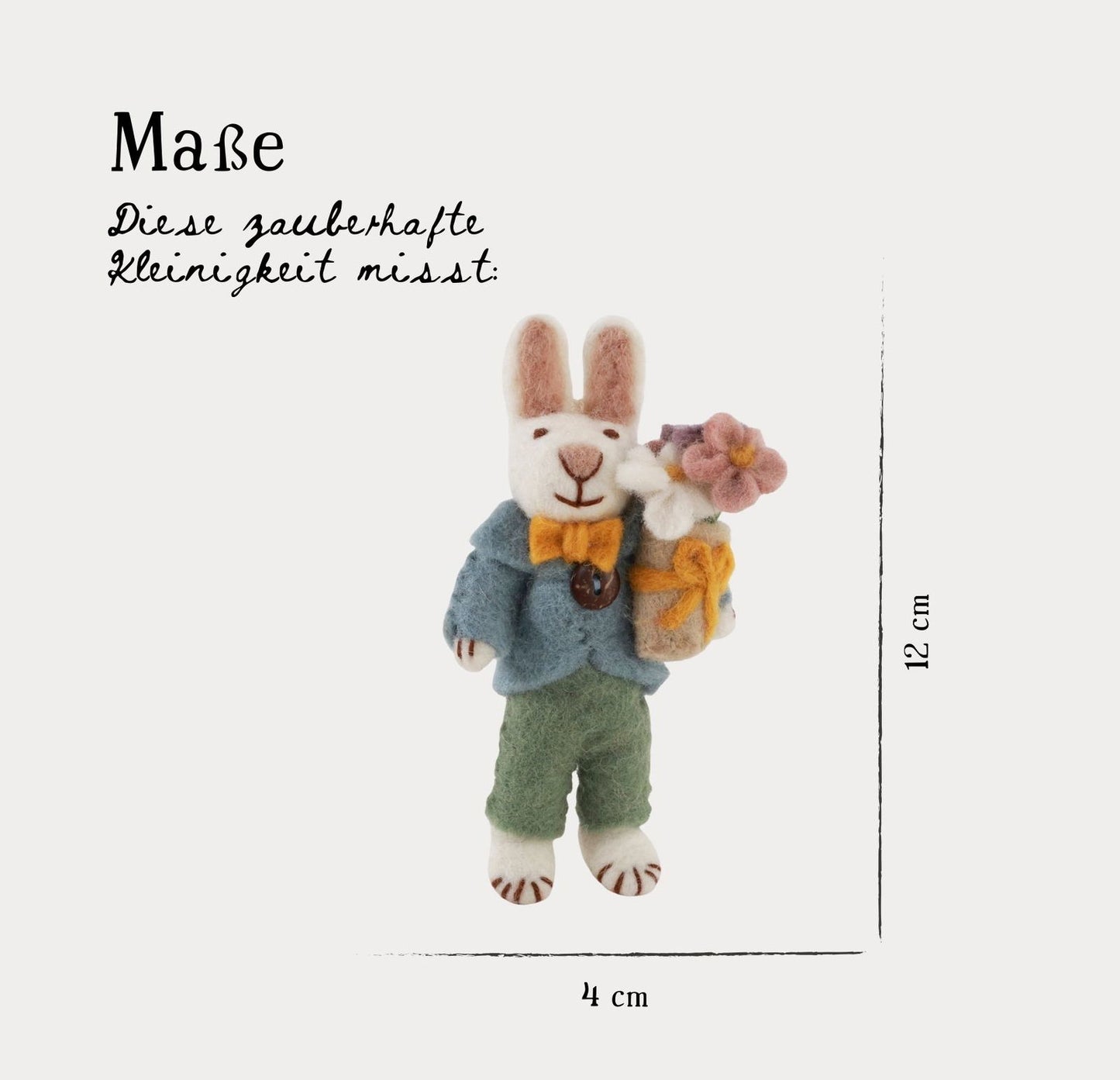 Österliche Figuren Weiße Hasen - Häschenmädchen & Häschenjunge mit Blumen