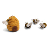 Felt Beehive Decoration with Bees