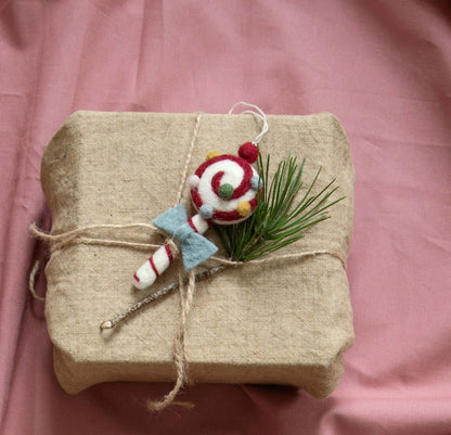 Deko Weihnachtsbonbon mit Schleife  3er-Set