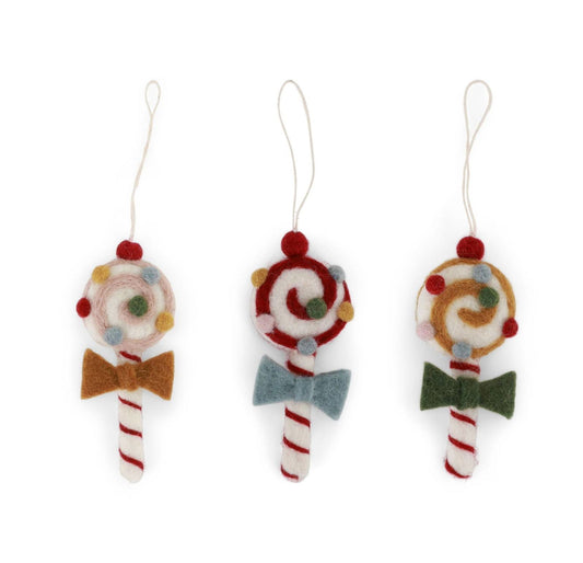 Deko Weihnachtsbonbon mit Schleife  3er-Set