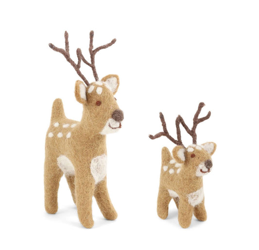 Filzfigur Hirsche braun Weihnachten 2er Set