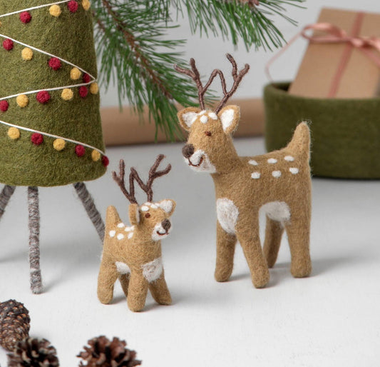 Filzfigur Hirsche braun Weihnachten 2er Set