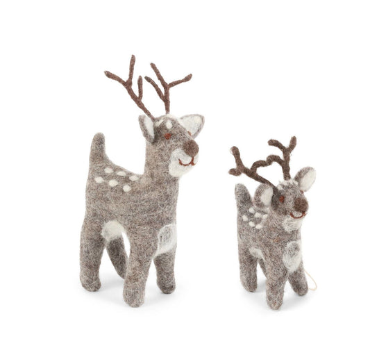 Filzfigur Hirsche grau Weihnachten 2er Set