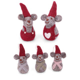 Shrew Family Christmas Tree Decorations – Mother, Father & Babies – Set of 5