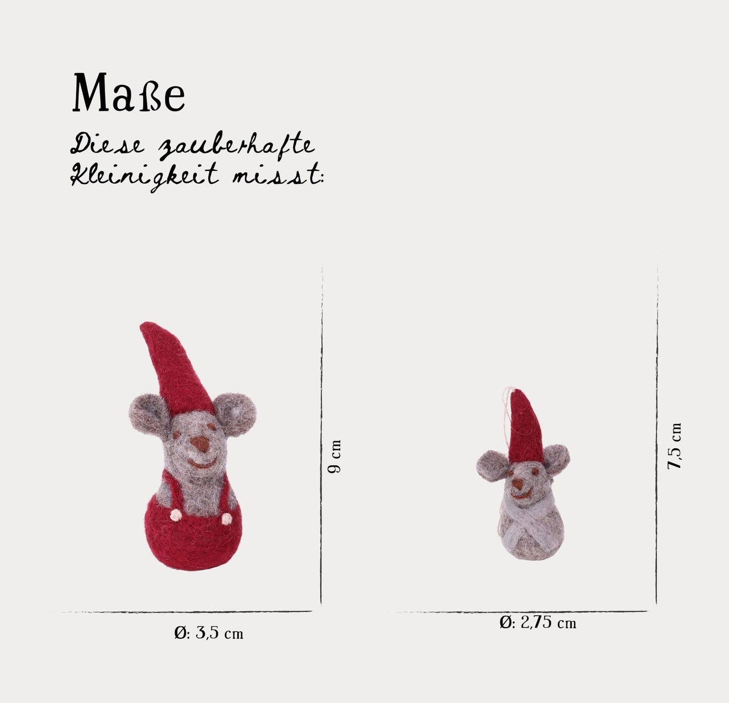 Weihnachtsbaumanhänger Spitzmaus-Mutter & -Vater & Spitzmaus-Babys 5er Set