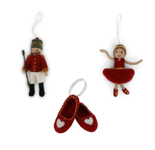 Filzfigur Ballerina  & Nussknacker mit Jacke & grünem Hut