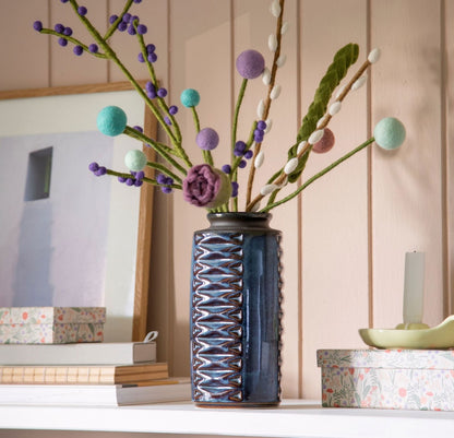 Filzblumen 3er Set - Blau