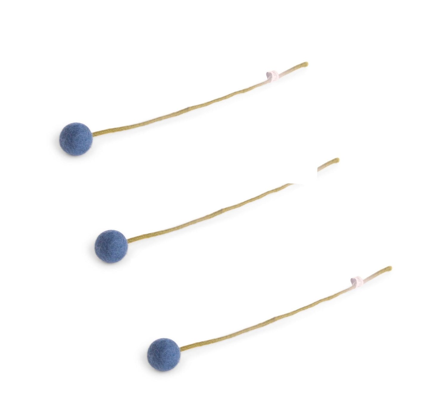 Filzblumen 3er Set - Blau