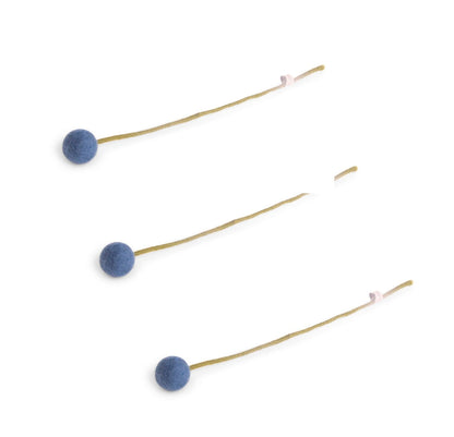 Filzblumen 3er Set - Blau