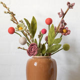 Filtblomster – Sæt af 3 – Støvet Rød