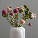 Filtblomster – Sæt af 3 – Støvet Rosa