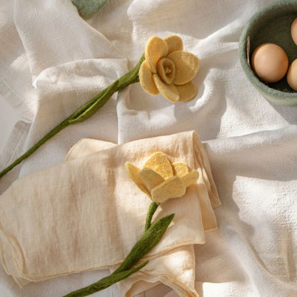 Filzblumen Narzisse gelb – klein – 3er Set