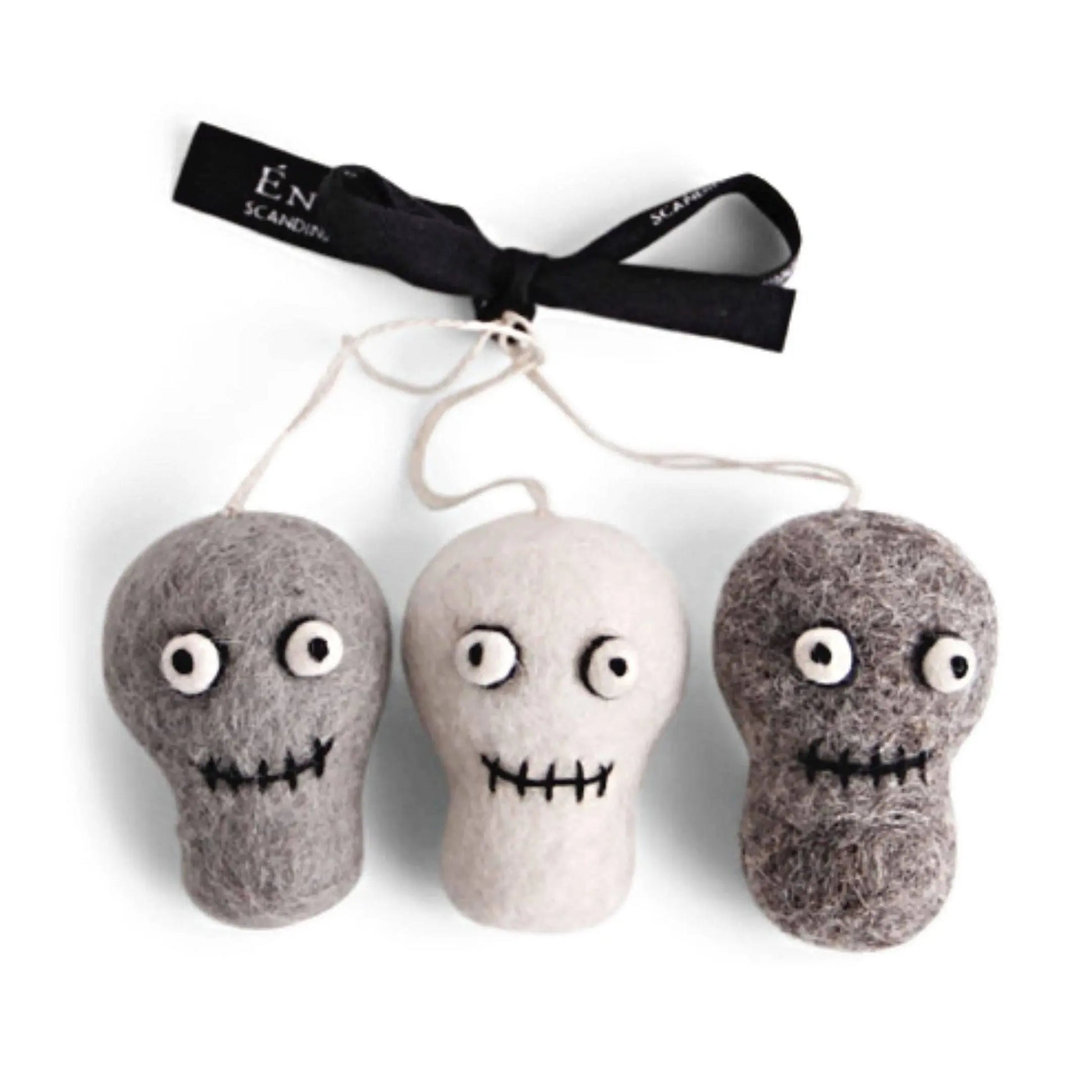 Gry & Sif Halloween pendant skull set of 3 made of felt
