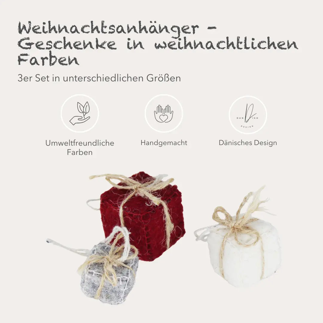 Filzlig Anhänger Weihnachtsgeschenke 3er Set  Gry & Sif USPs