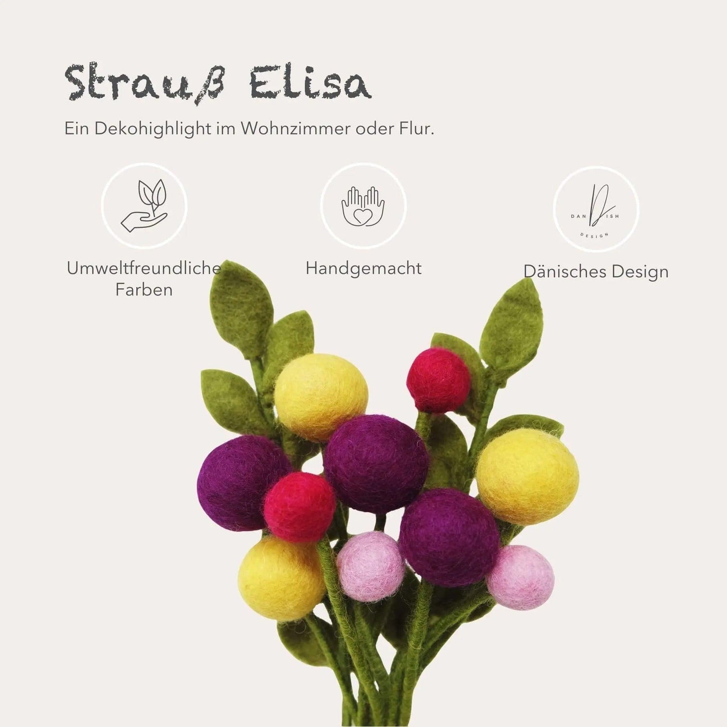 Filzlig Blumenstrauß Elisa  Gry & Sif