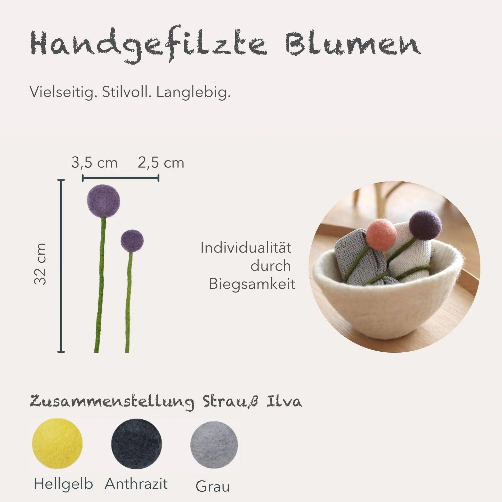 Filzlig Blumenstrauß Ilva  Gry & Sif Maße