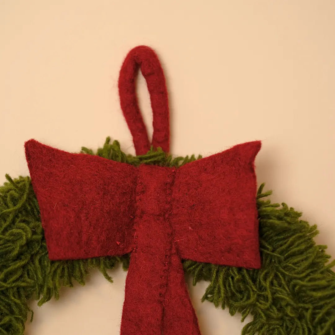 Filzlig Türkranz Weihnachten rote Schleife Ø 20cm  Gry & Sif