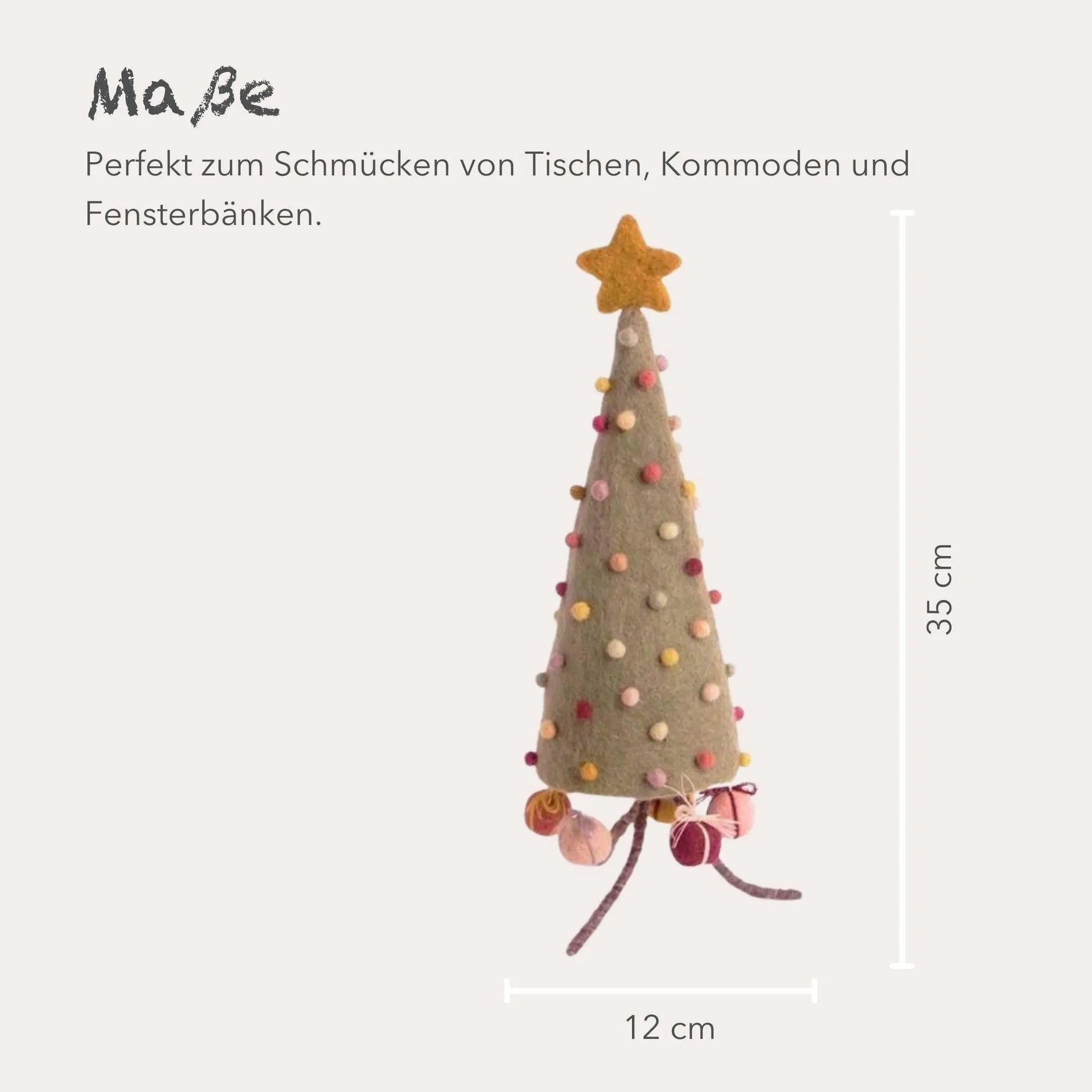 Filzlig Weihnachtsbaum 28cm  Gry & Sif Maße 