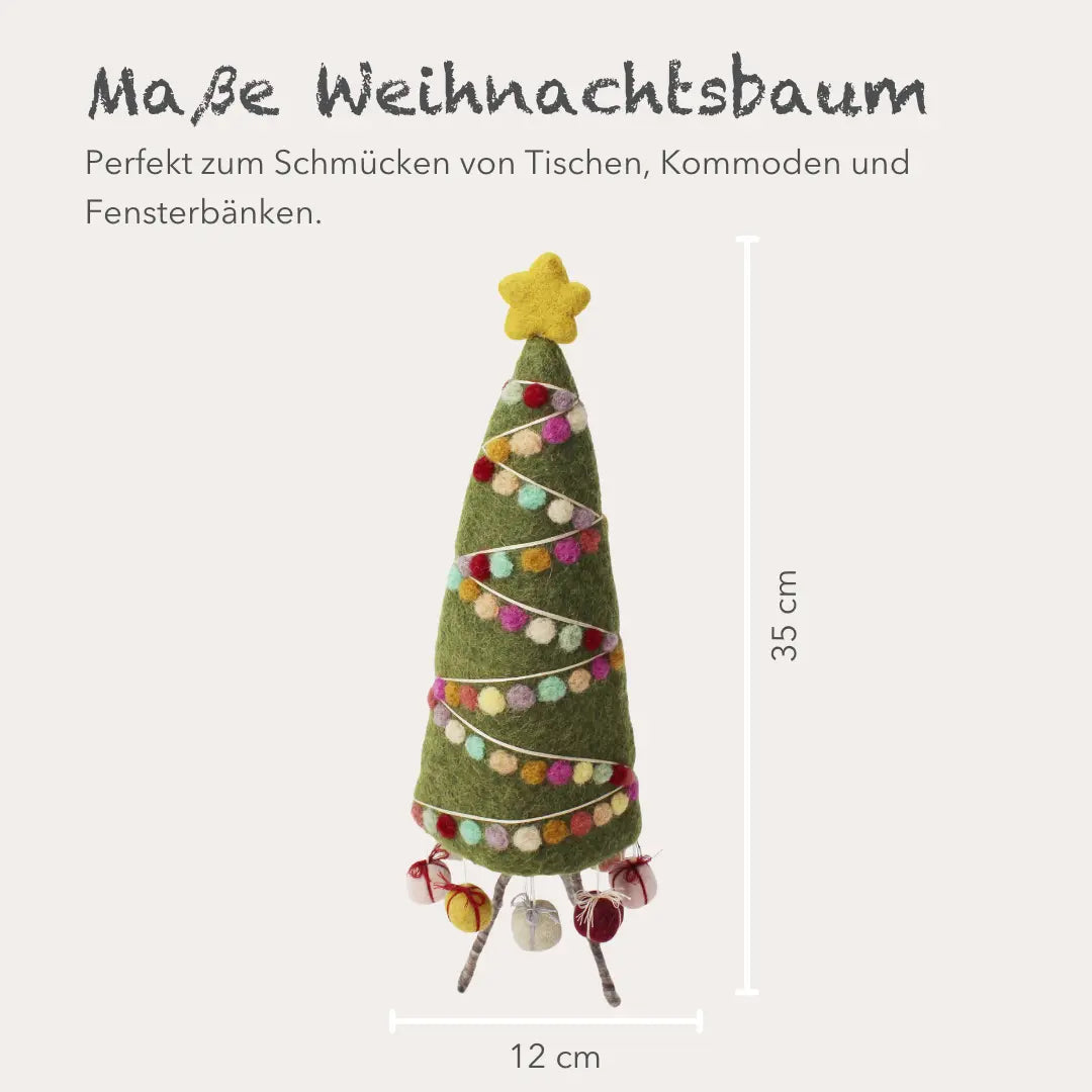 Filzlig Weihnachtsbaum 35cm  Gry & Sif Maße