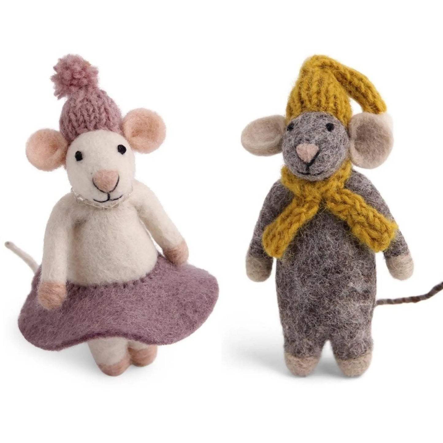 Filzlig Weihnachtsfiguren Mäuse mit Rock & Schal  Gry & Sif Freisteller