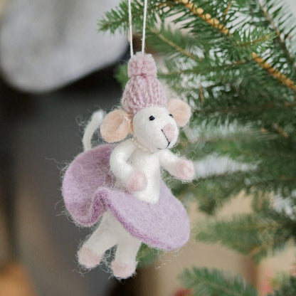 Filzlig Weihnachtsfiguren Mäuse mit Rock & Schal  Gry & Sif