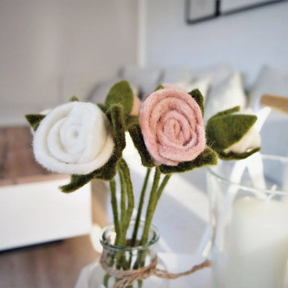 Filzlig Weiße Rosen 3er Set  Gry & Sif Anwendungsbild