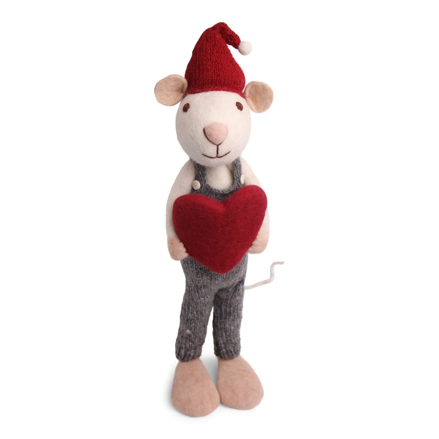 Filzlig XL Weihnachtsfigur Maus mit Herz  Gry & Sif Freisteller