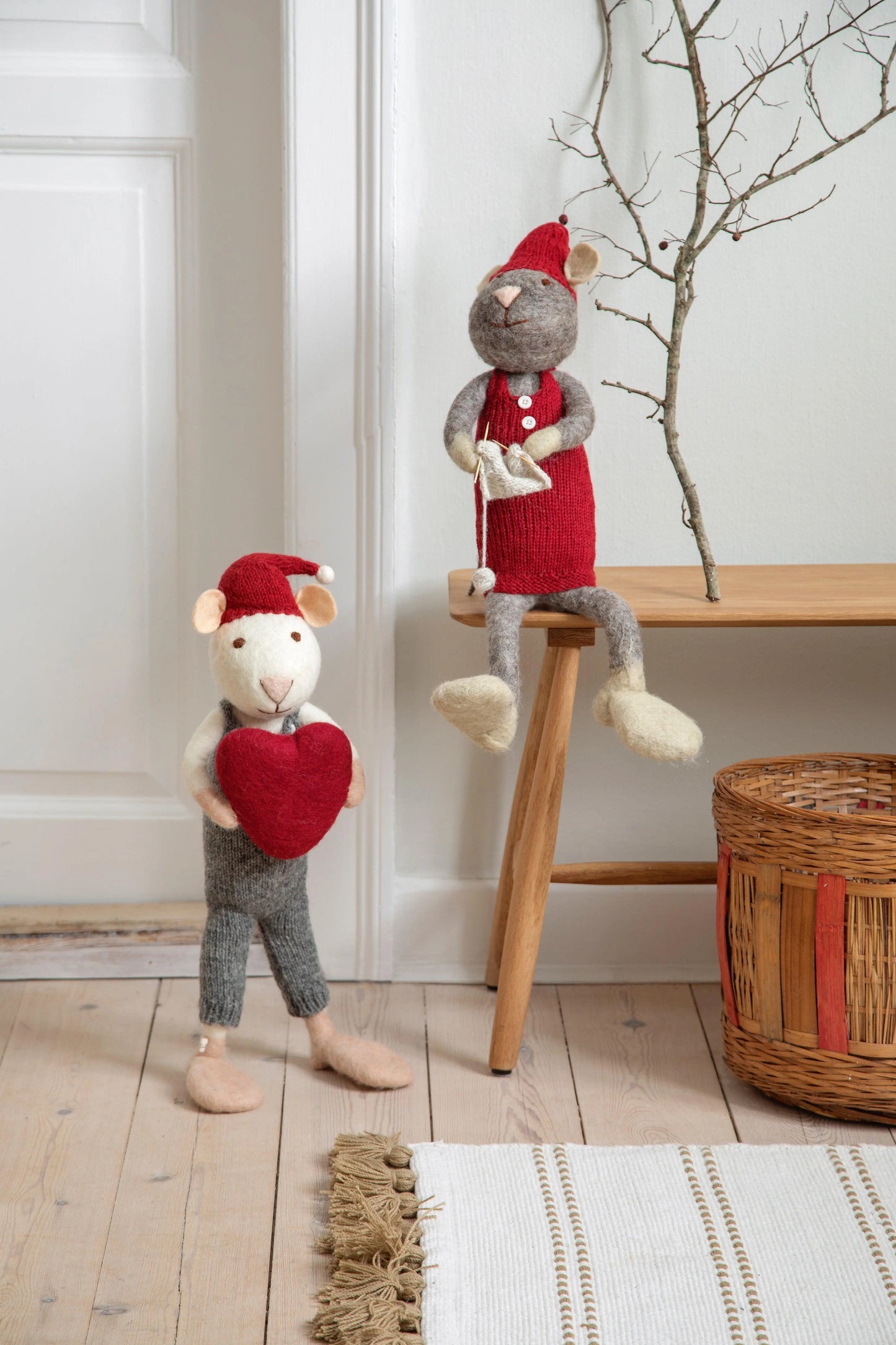 Filzlig XL Weihnachtsfigur Maus mit Herz  Gry & Sif Inspirationsbild 2