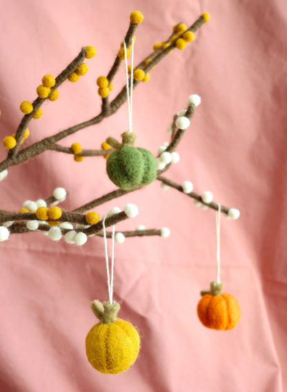 Filzanhänger Mini-Kürbisse – Mix – 3er-Set