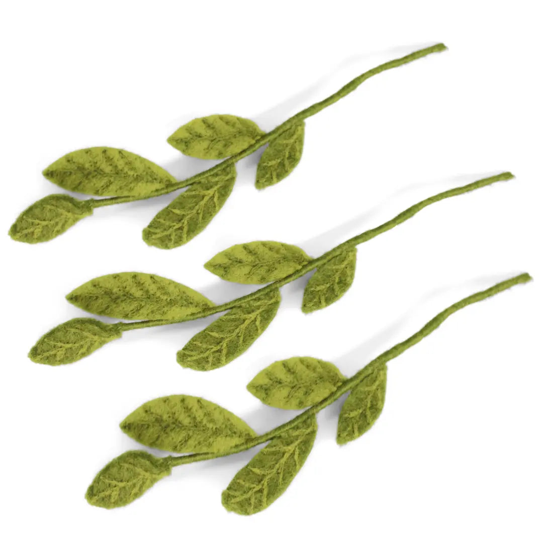 Zweig - Laubzweig mit gemischten Blättern 3er Set