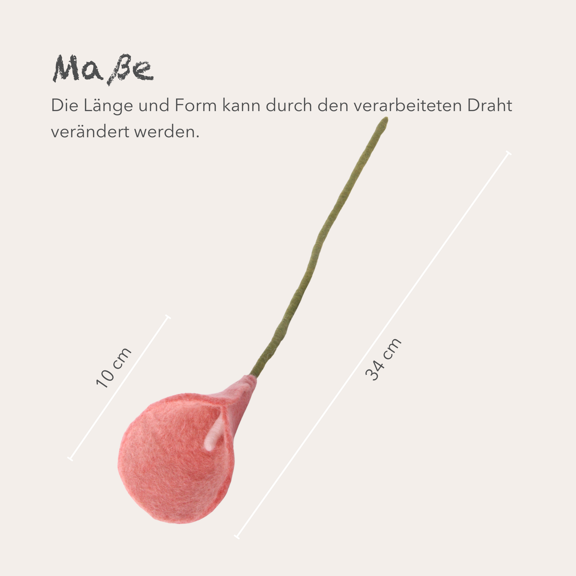 Filzlig Blume - Lilie rosa 3er Set  Gry & Sif Maße