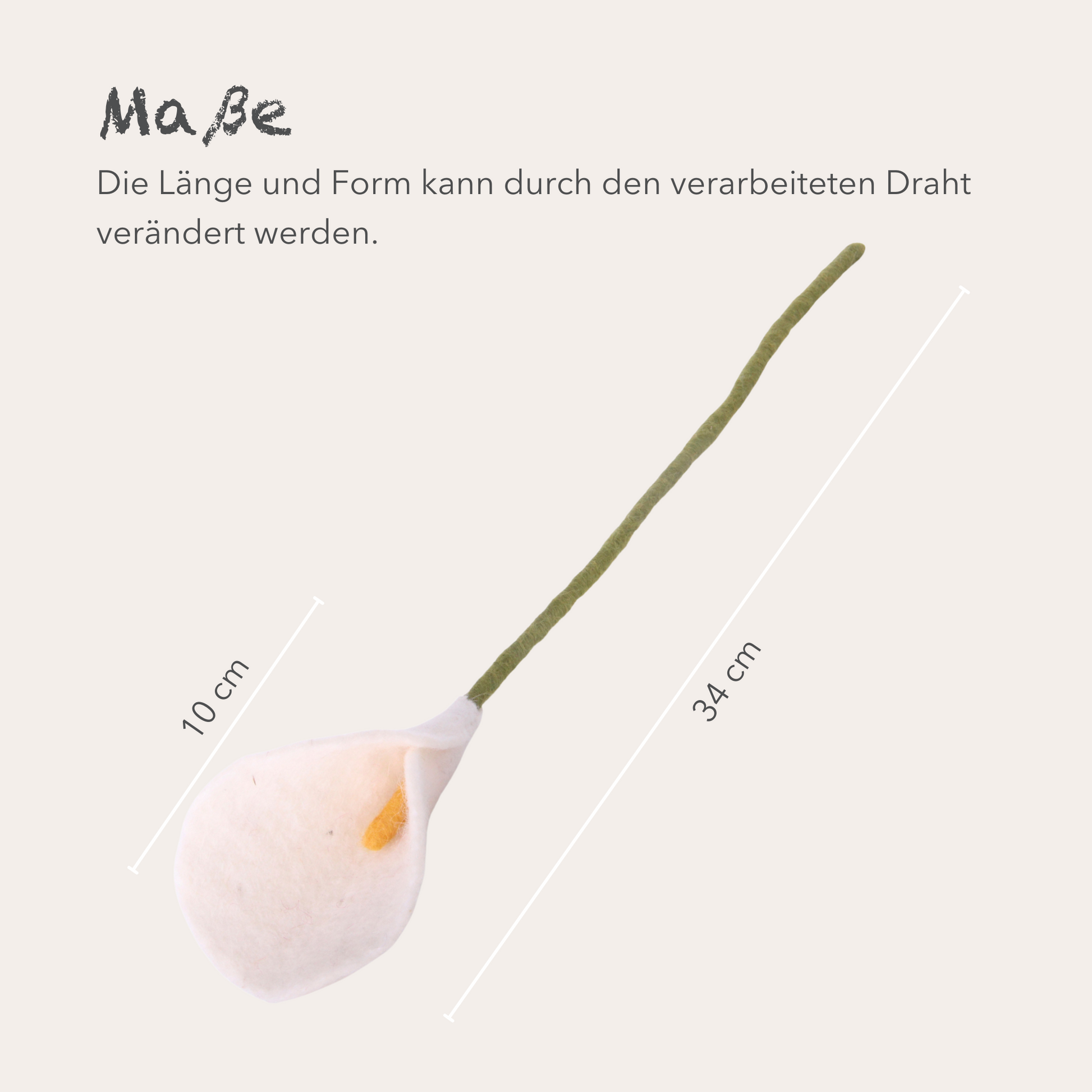 Filzlig Blume - Lilie weiß 3er Set  Gry & Sif Maße