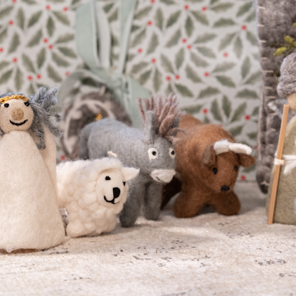 Nativity figures donkey, sheep and ox